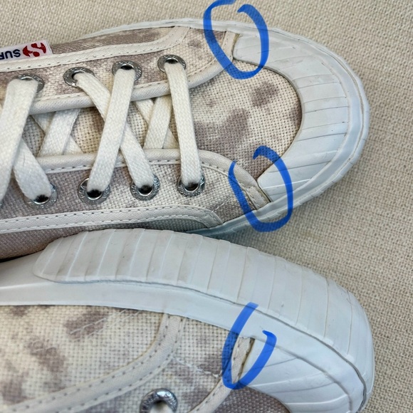 Superga 2750 Tie Dye Low Top Platform Sneaker Tennis Shoe | White, Grey | W 8 - Picture 15 of 16